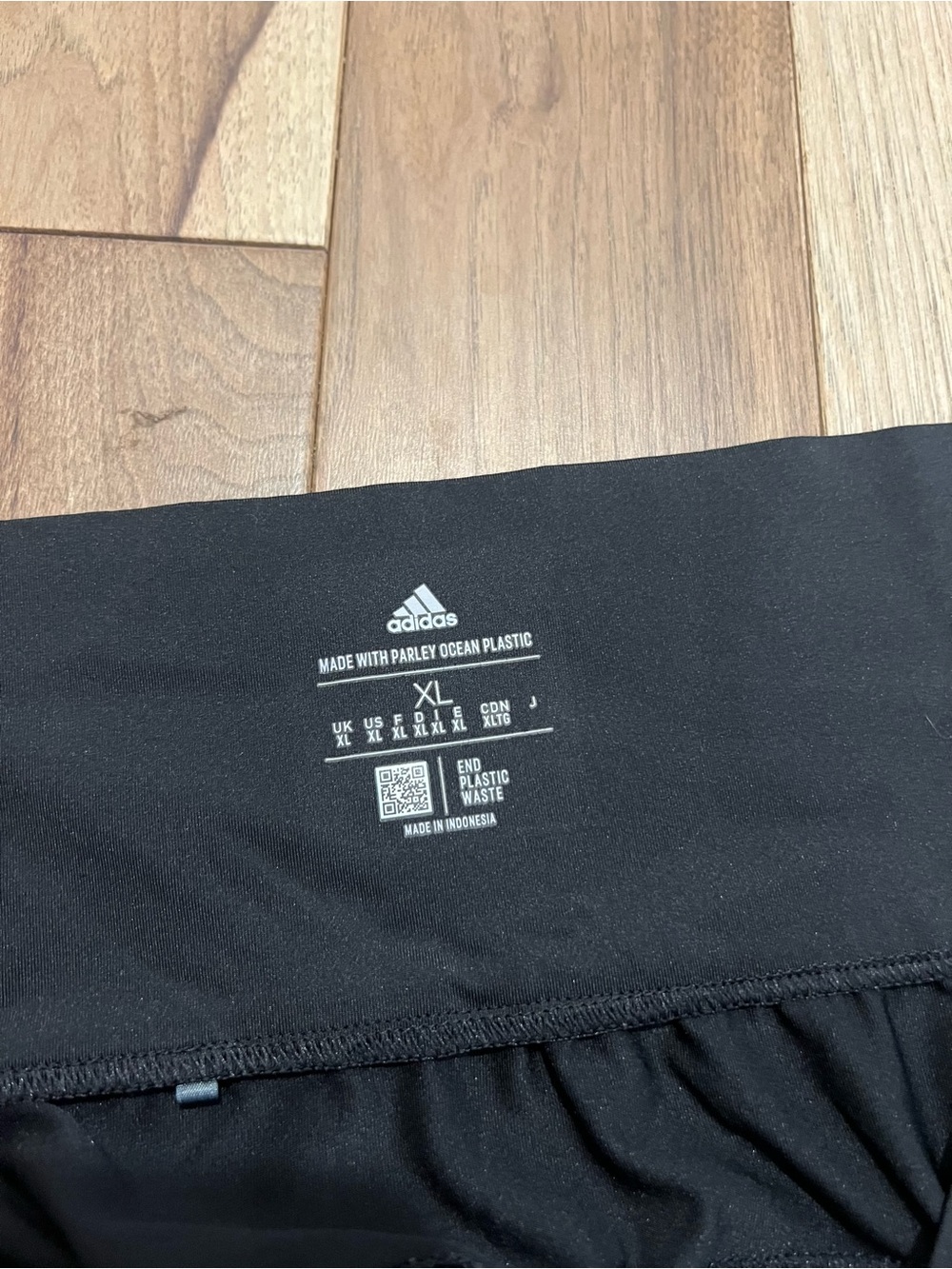 Adidas Black High Waisted Lightweight Track Parley Ocean Plastic Joggers Size XL - Picture 6 of 10